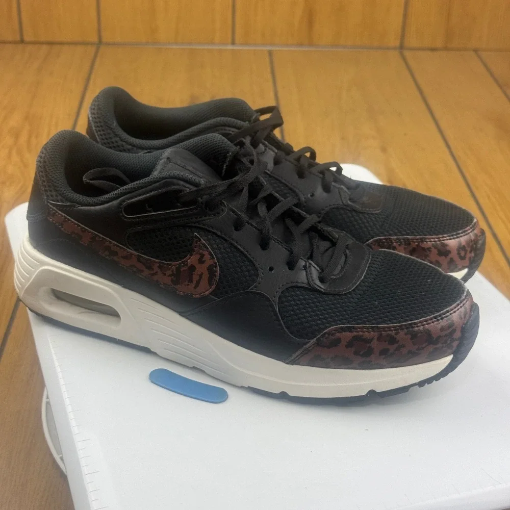 Nike Air Max SC Black Leopard Print Women Sneakers DO2785-010 Size 9.5